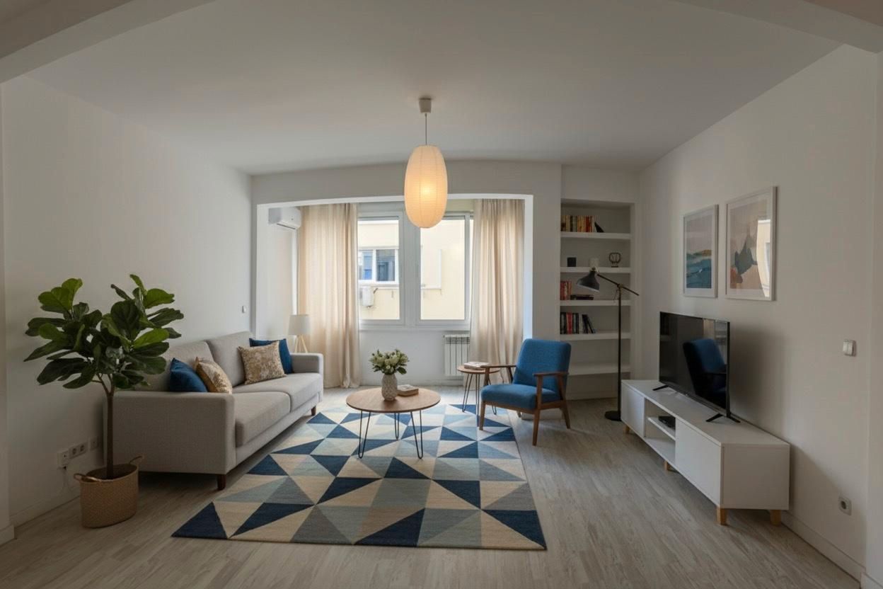 Living room of Flat to rent in  Madrid Capital  with Air Conditioner, Heating and Parquet flooring