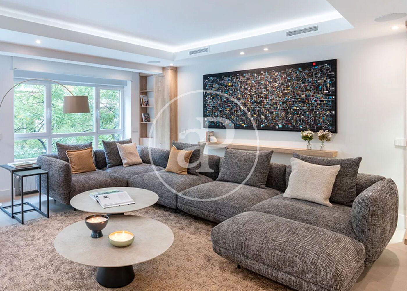 Living room of Flat to rent in  Madrid Capital  with Air Conditioner, Heating and Furnished