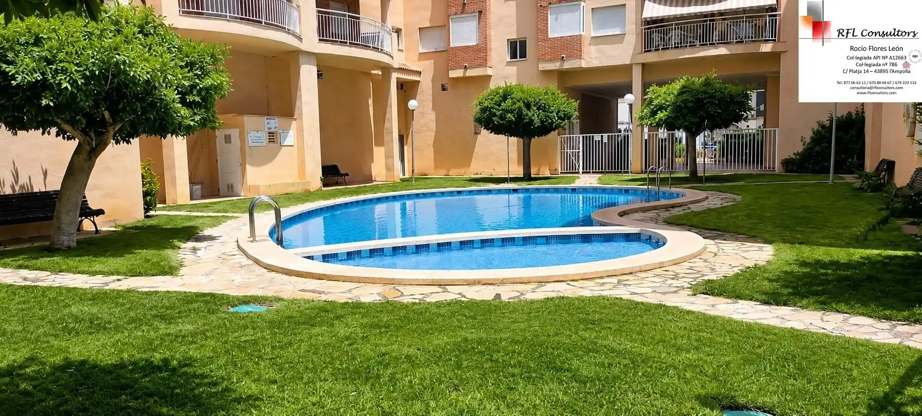 Schwimmbecken von Wohnungen zum Verkauf in Torreblanca mit Privatgarten, Terrasse und Abstellraum