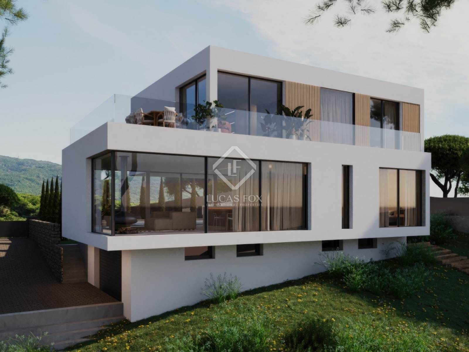 Vista exterior de Casa o xalet en venda en Sant Andreu de Llavaneres amb Aire condicionat, Jardí privat i Piscina