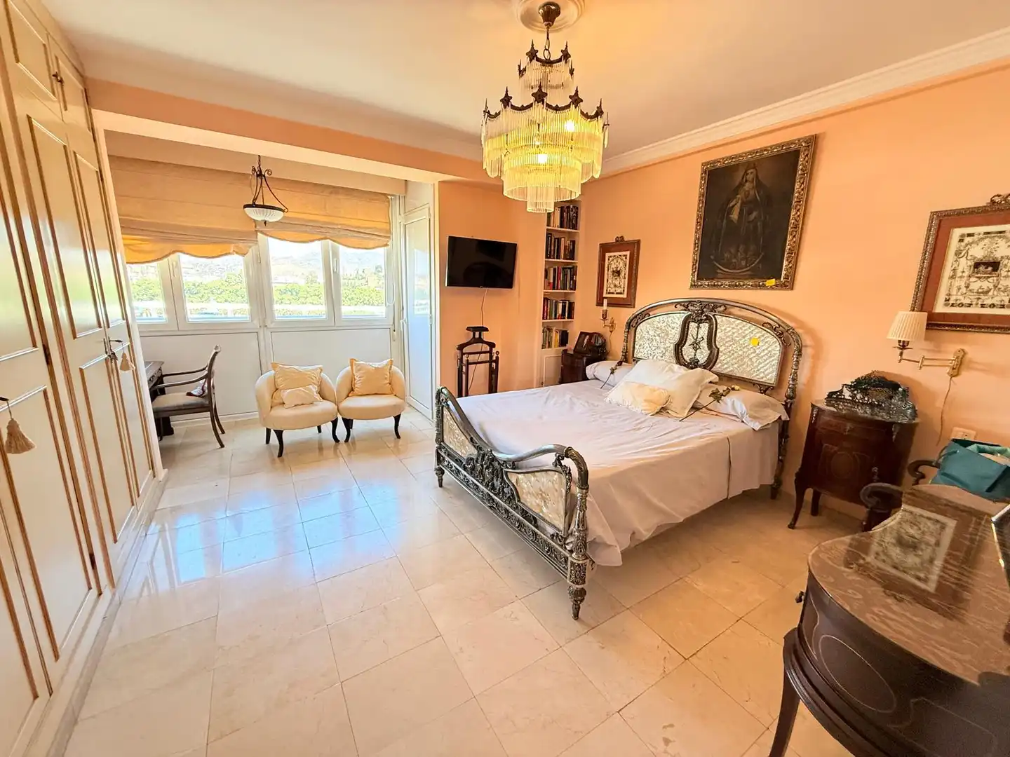 Schlafzimmer von Wohnung zur Miete in Málaga mit Klimaanlage, Terrasse und Möbliert