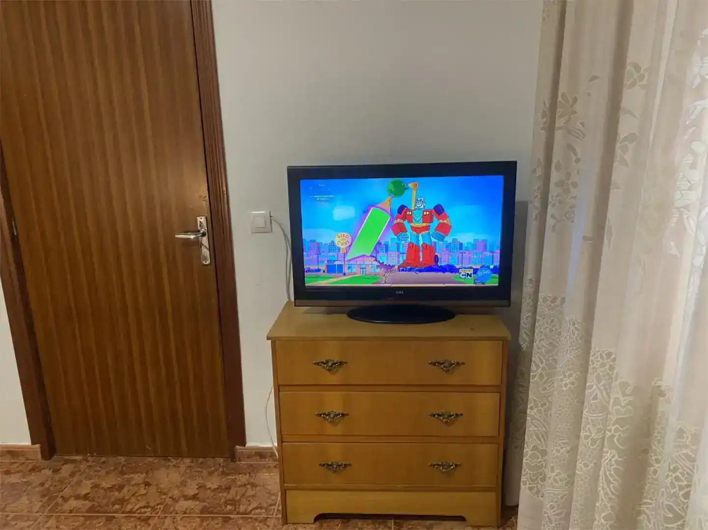 Sala d'estar de Casa adosada de lloguer en Abenójar amb Jardí privat, Moblat i Rentadora