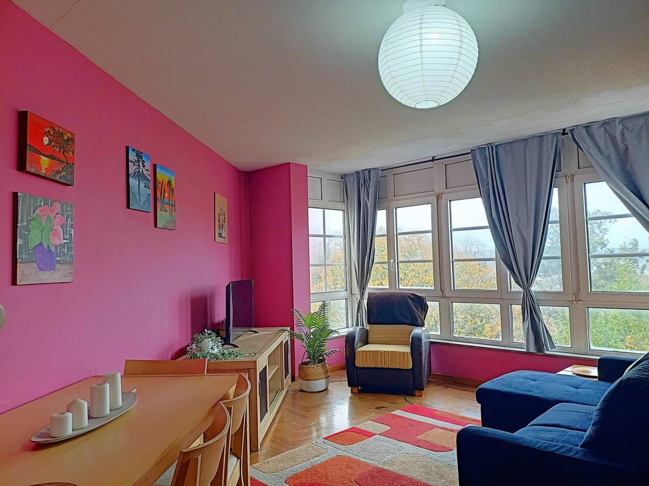 Sala d'estar de Apartament en venda en Cambre  amb Calefacció