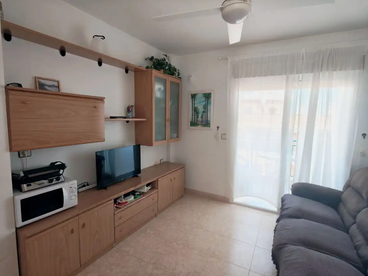 Sala d'estar de Pis en venda en Mazarrón amb Moblat i Balcó