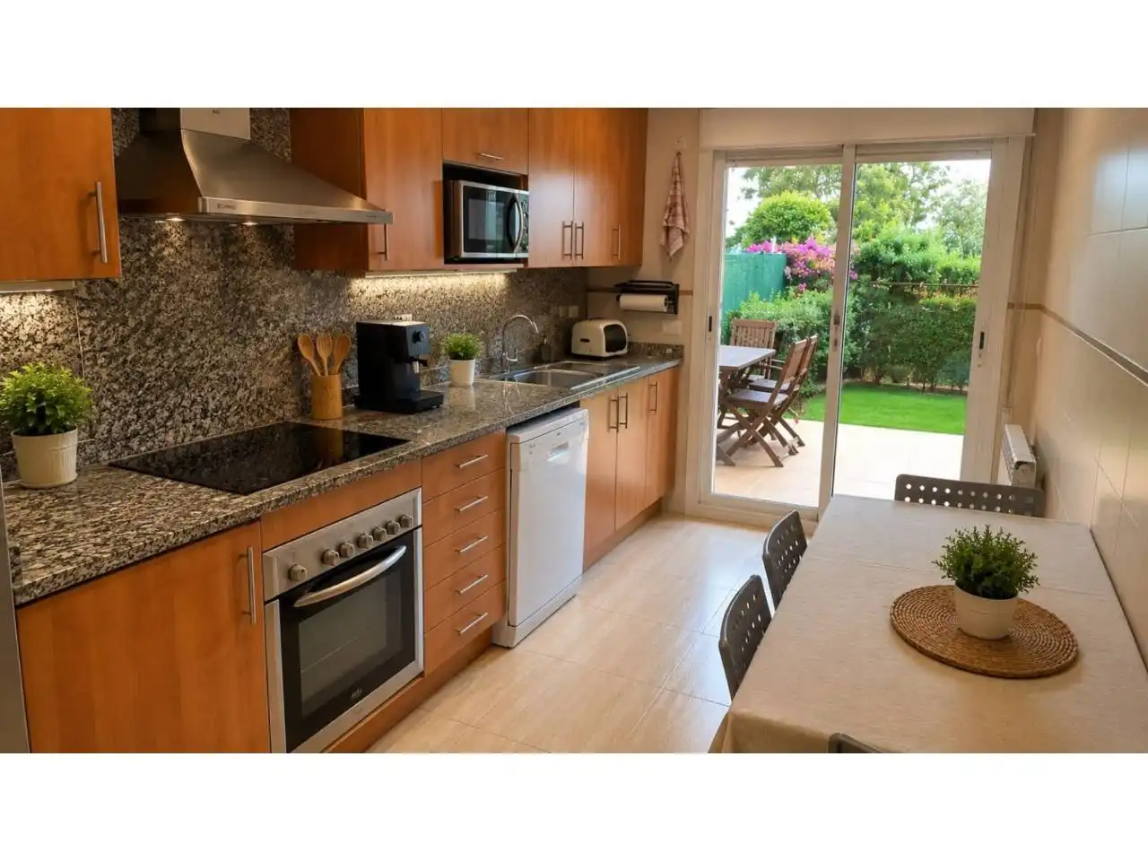 Cocina de Casa adosada en venta en Lladó con Aire acondicionado, Calefacción y Jardín privado