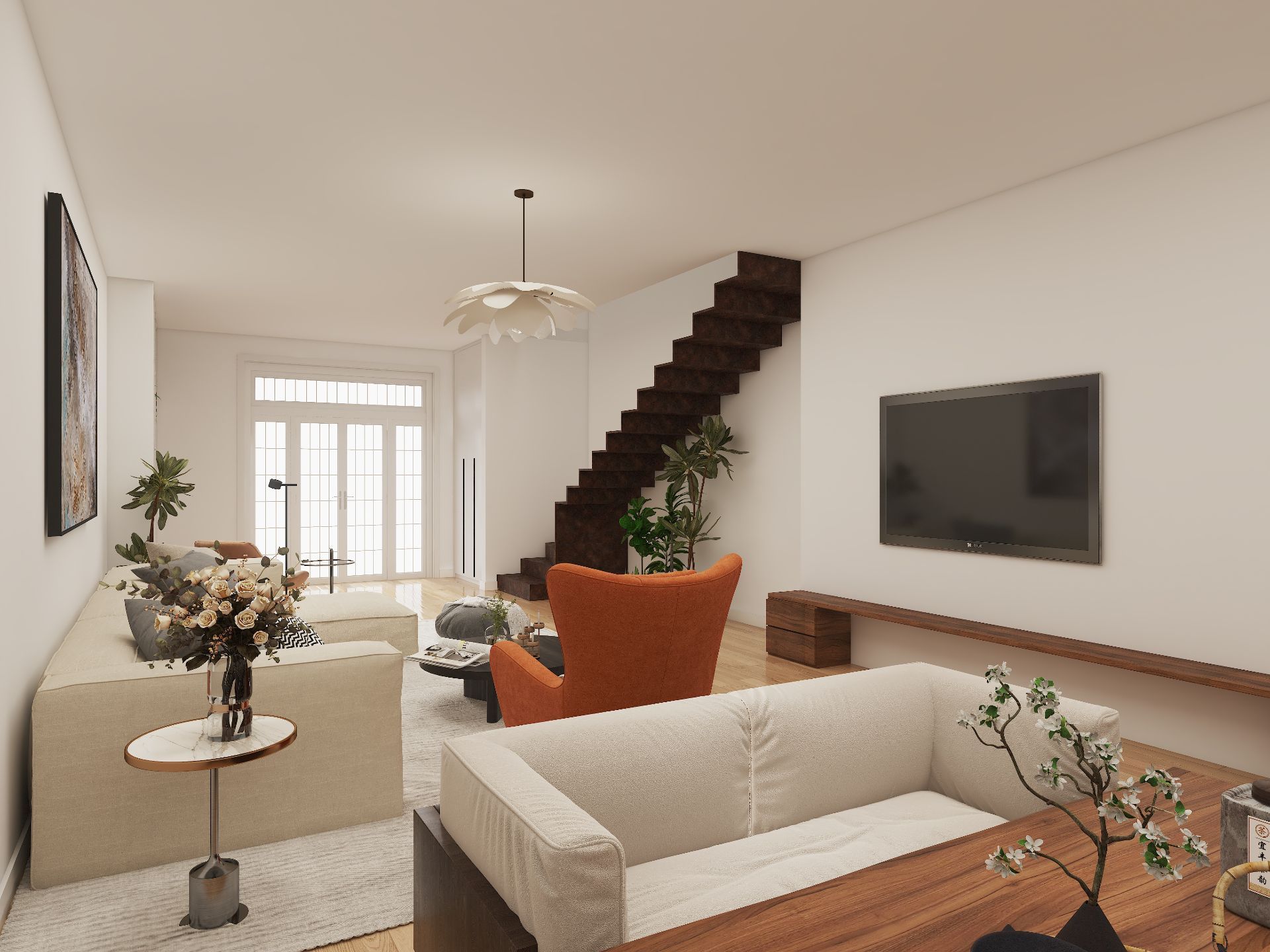 Living room of Single-family semi-detached for sale in L'Hospitalet de Llobregat