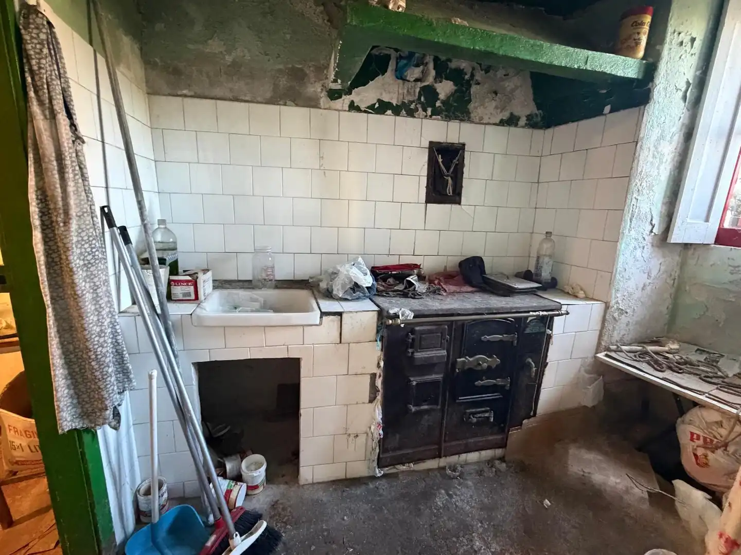 Cocina de Finca rústica en venta en Baiona con Jardín privado