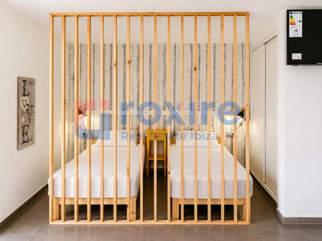 Schlafzimmer von Wohnung zur Miete in Sant Josep de sa Talaia mit Klimaanlage, Terrasse und Möbliert