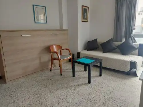 Sala de estar de Estudio de alquiler en Las Palmas de Gran Canaria con Amueblado, Lavadora y Microondas