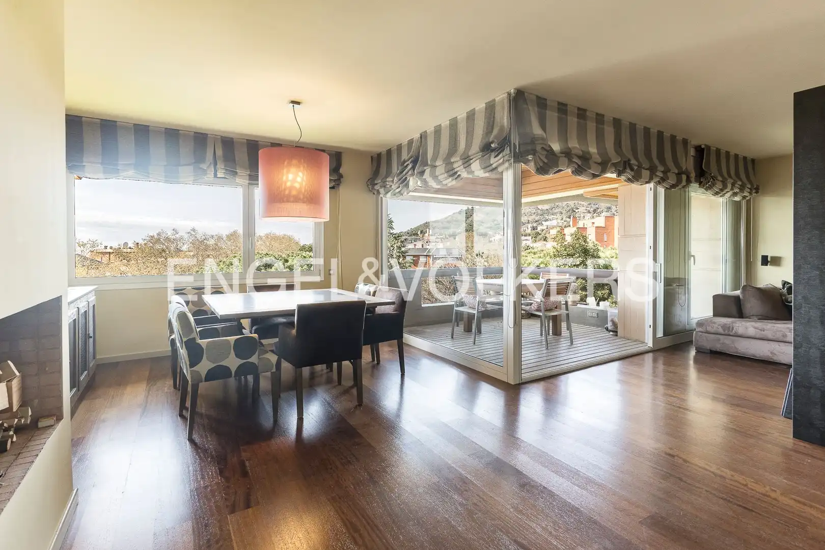 Dining room of Apartments for rent in  Barcelona Capital  with Heating, Parquet flooring and Terrace