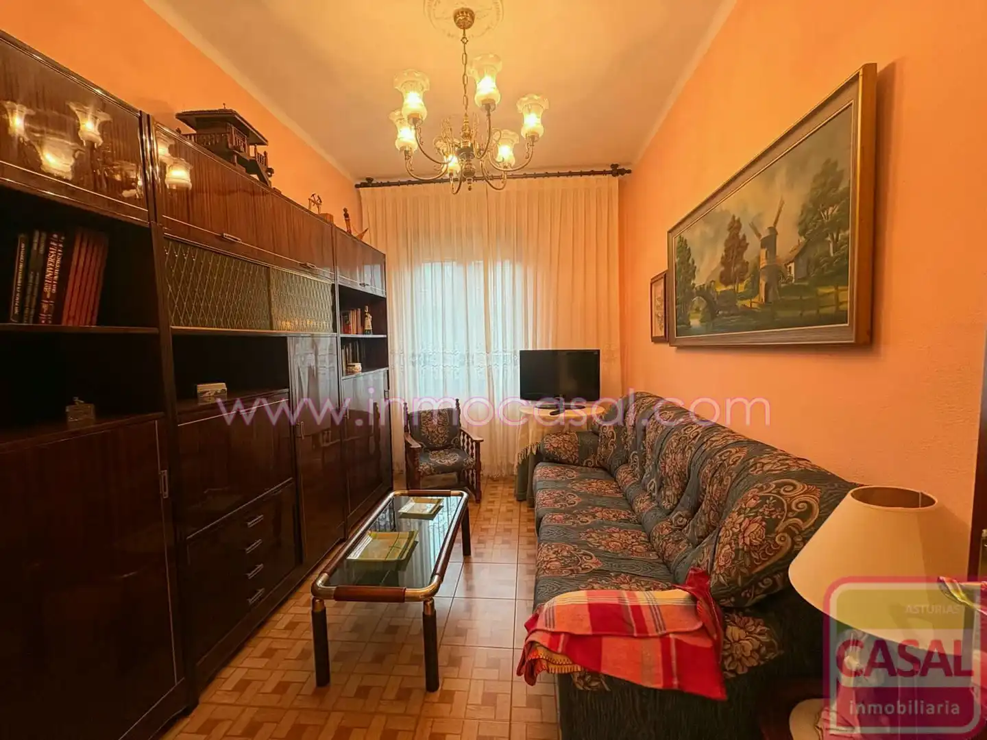 Living room of Flat for rent in Aller  with Heating, Storage room and Furnished