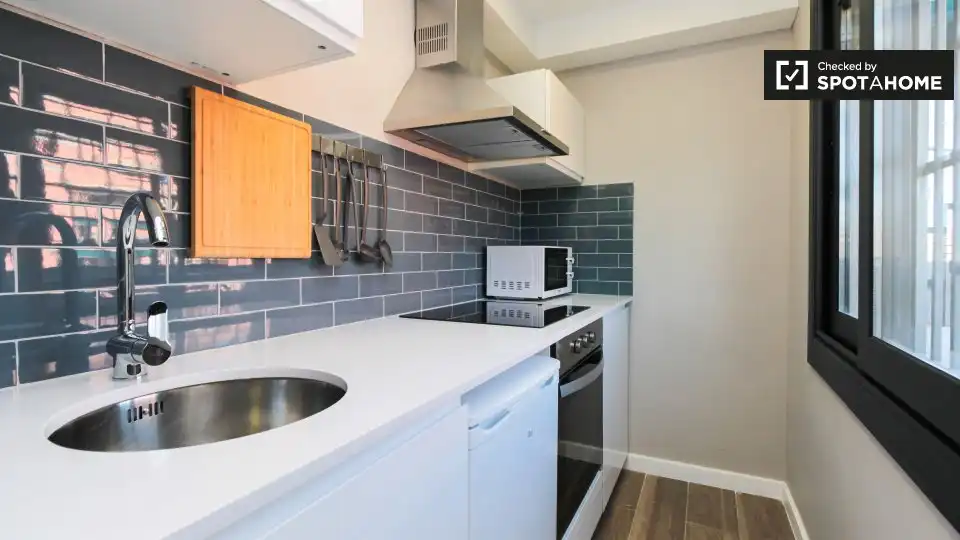 Cocina de Piso de alquiler en Barcelona con Aire acondicionado, Calefacción y Amueblado