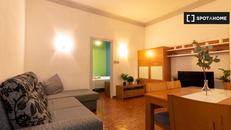 Living room of Flat to rent in  Barcelona Capital  with Air Conditioner, Heating and Furnished