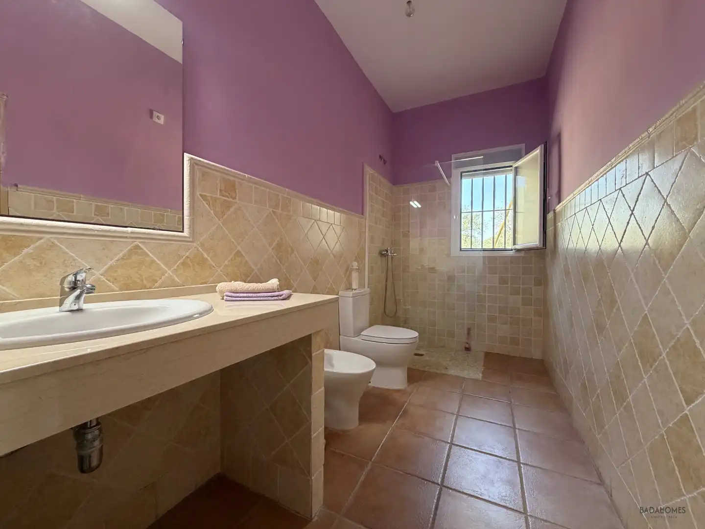 Baño de Finca rústica en venta en Badajoz con Jardín privado, Terraza y Trastero