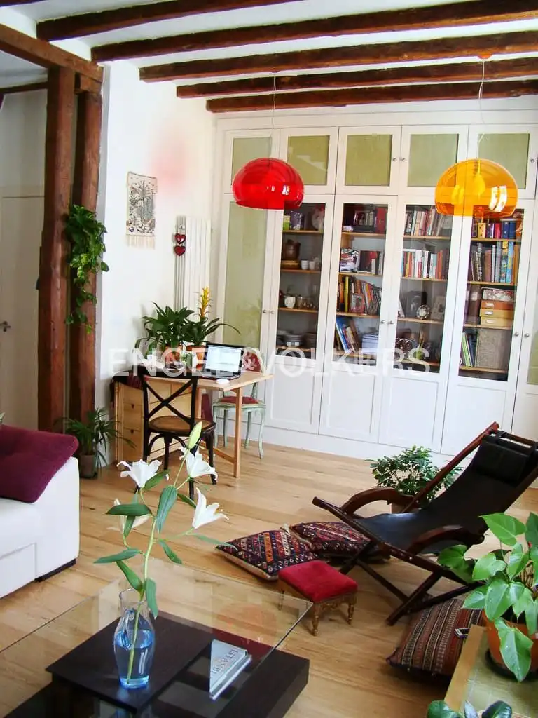 Living room of Attic for rent in Madrid  with Air Conditioner, Heating and Parquet flooring