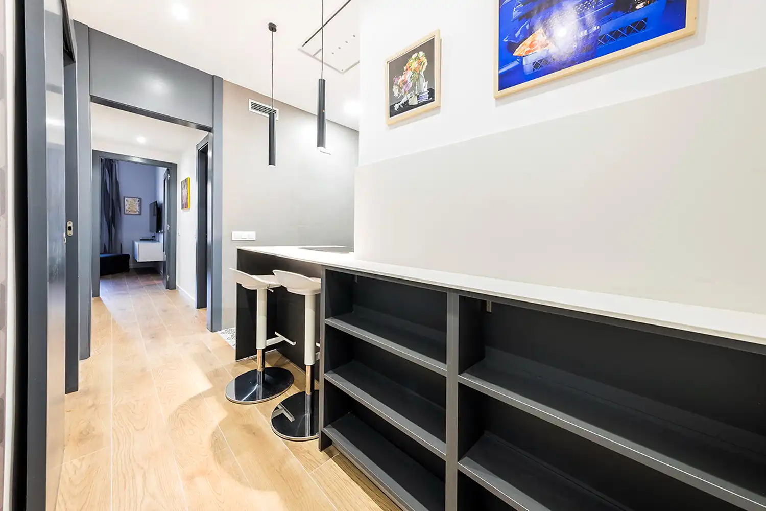 Cocina de Piso de alquiler en Barcelona con Aire acondicionado, Calefacción y Parquet