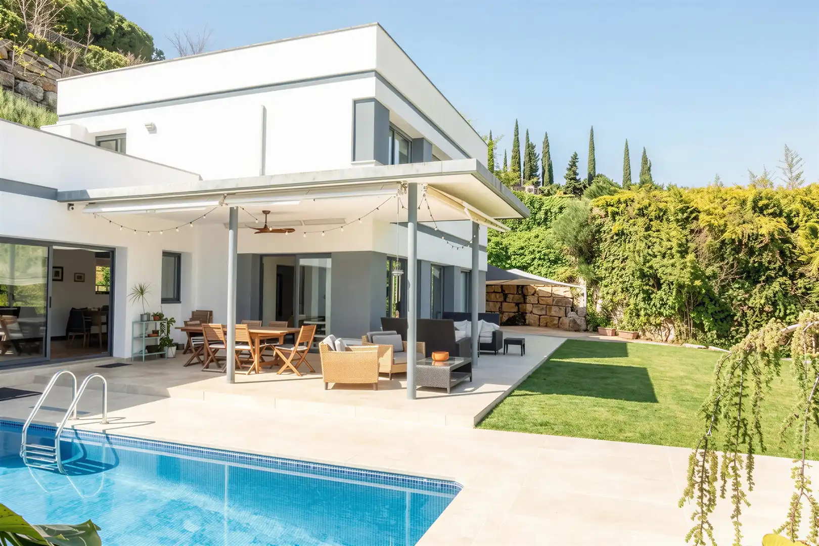 Terraza de Casa o chalet de alquiler en Sant Vicenç de Montalt con Aire acondicionado, Piscina y Amueblado