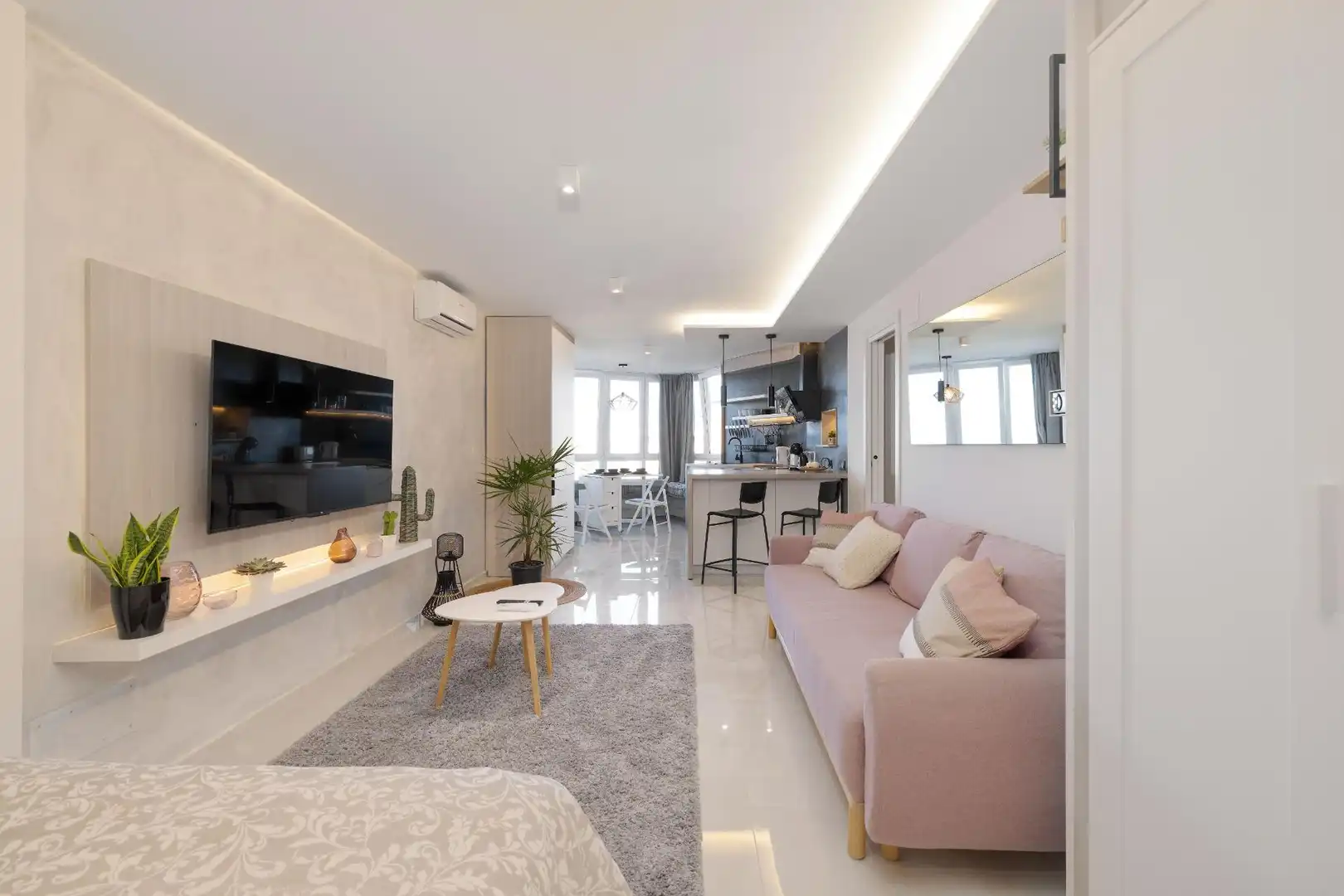 Wohnzimmer von Wohnung zum Verkauf in Mijas mit Privatgarten und Gemeinschaftspool