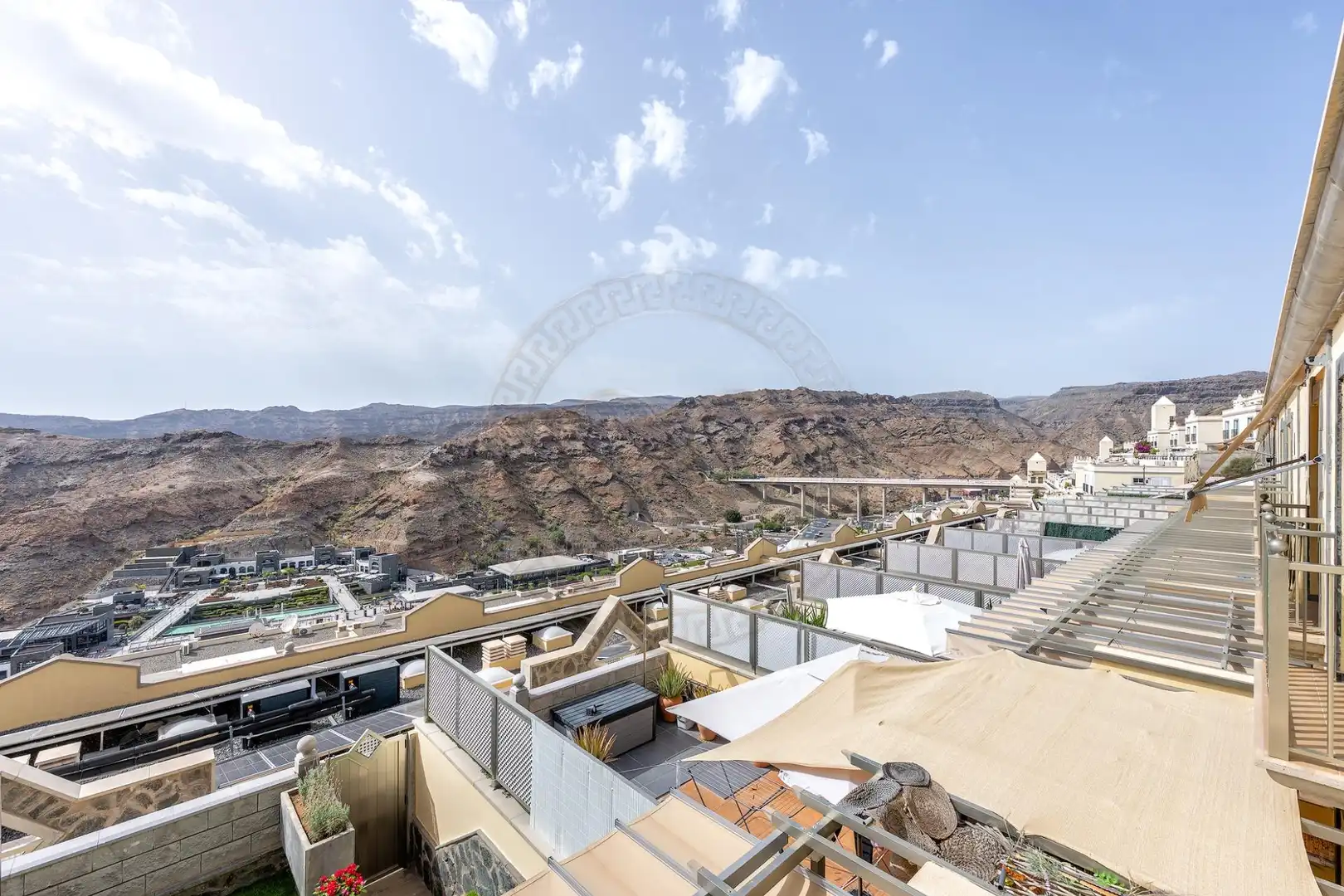 Terraza de Casa adosada de alquiler en Mogán con Aire acondicionado, Jardín privado y Terraza