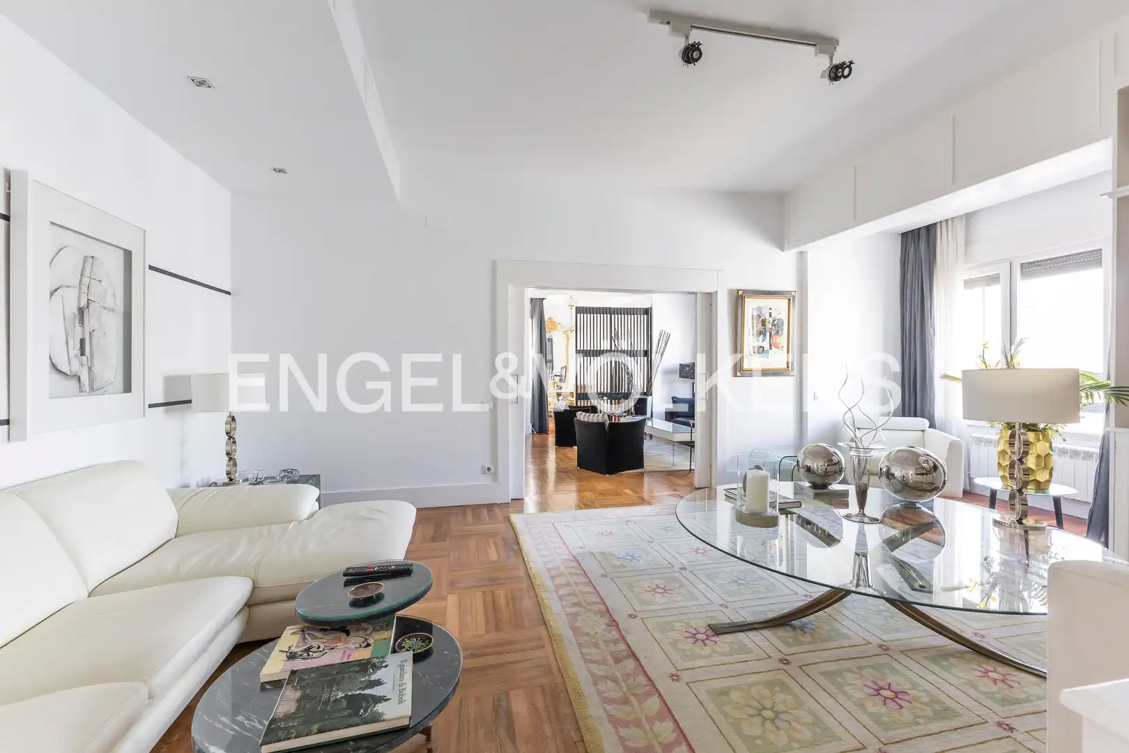 Wohnzimmer von Wohnung zur Miete in Madrid mit Klimaanlage, Heizung und Parkett