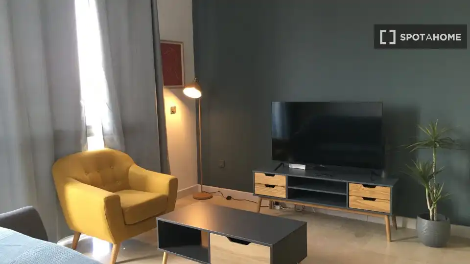Wohnzimmer von Wohnung zur Miete in Madrid mit Klimaanlage, Heizung und Möbliert