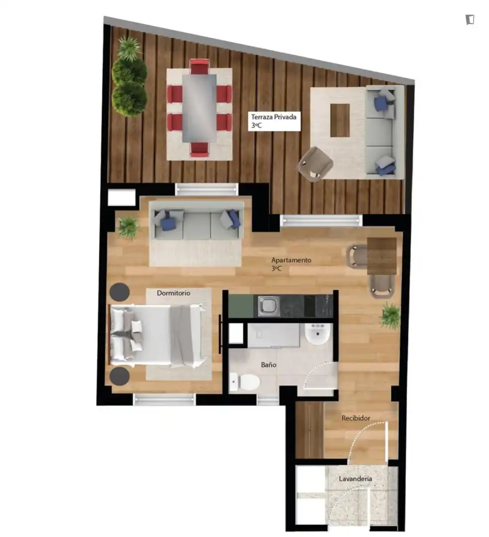 Estudio de alquiler en Madrid con Aire acondicionado, Calefacción y Amueblado