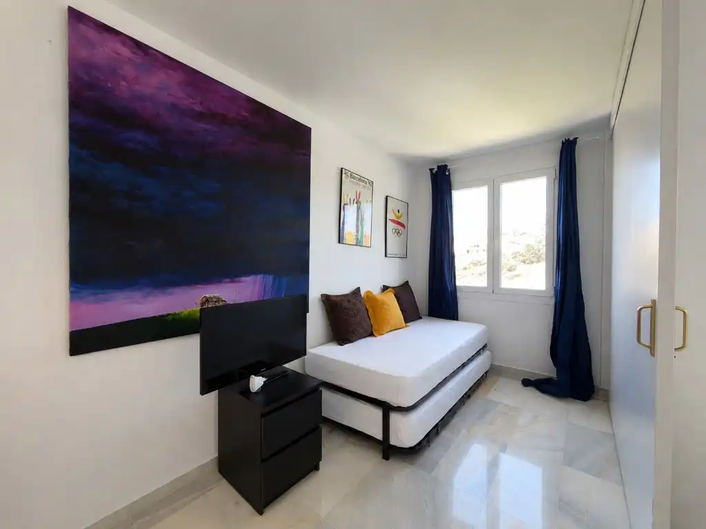 Schlafzimmer von Wohnungen zur Miete in Calvià mit Klimaanlage, Terrasse und Schwimmbad