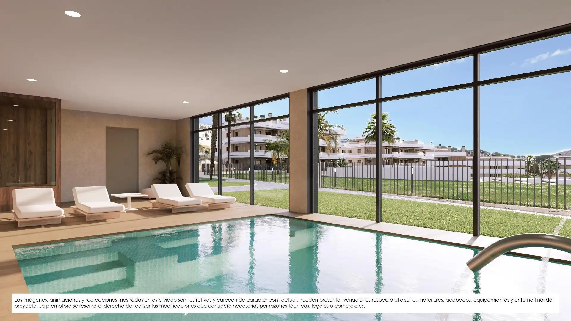 Schwimmbecken von Wohnungen zum Verkauf in Benidorm mit Klimaanlage, Heizung und Privatgarten