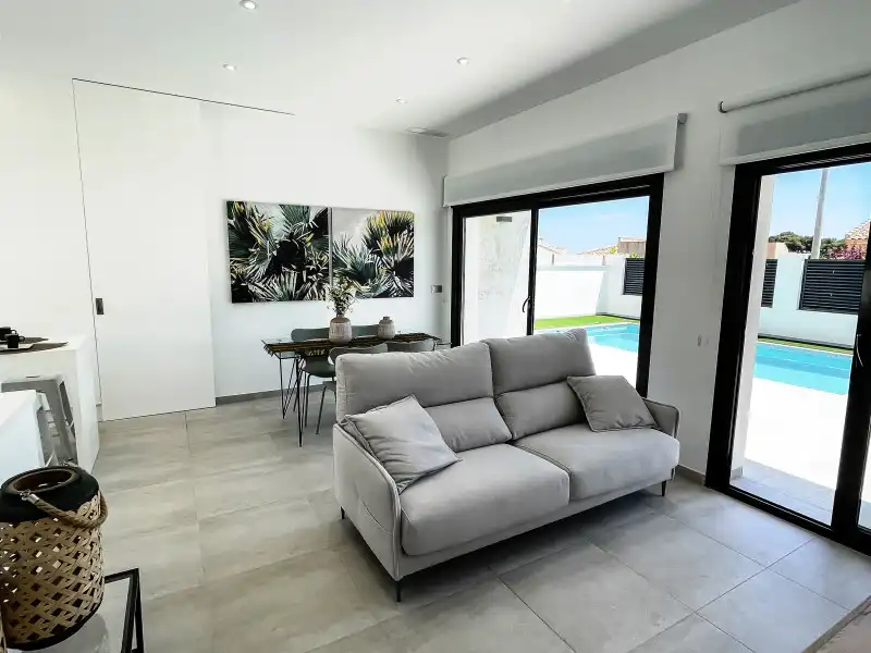 Sala de estar de Casa o chalet en venta en Pilar de la Horadada con Aire acondicionado, Terraza y Piscina