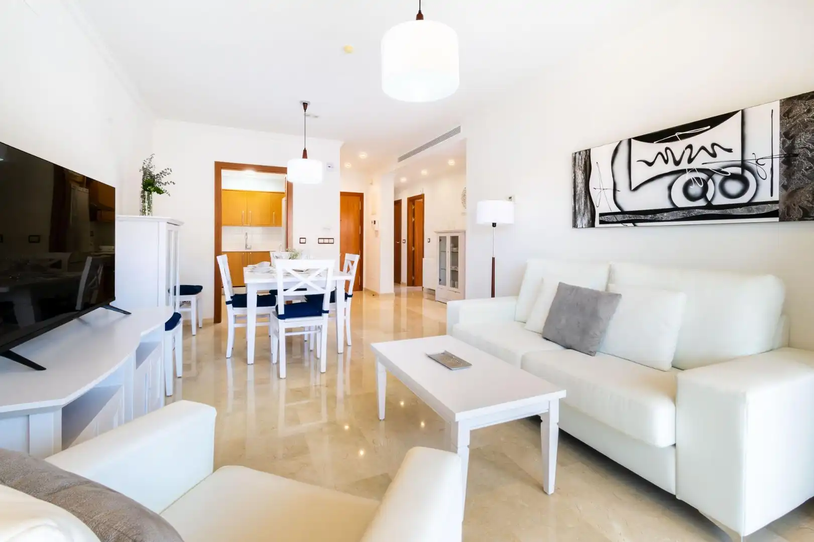 Sala de estar de Apartamento de alquiler en L'Alfàs del Pi con Aire acondicionado, Terraza y Amueblado