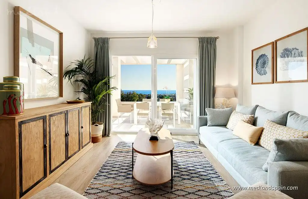 Sala d'estar de Apartament en venda en Marbella amb Aire condicionat, Calefacció i Terrassa