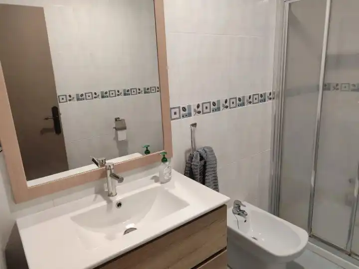 Bathroom of Flat for rent in Valencia  with Air Conditioner, Furnished and Oven