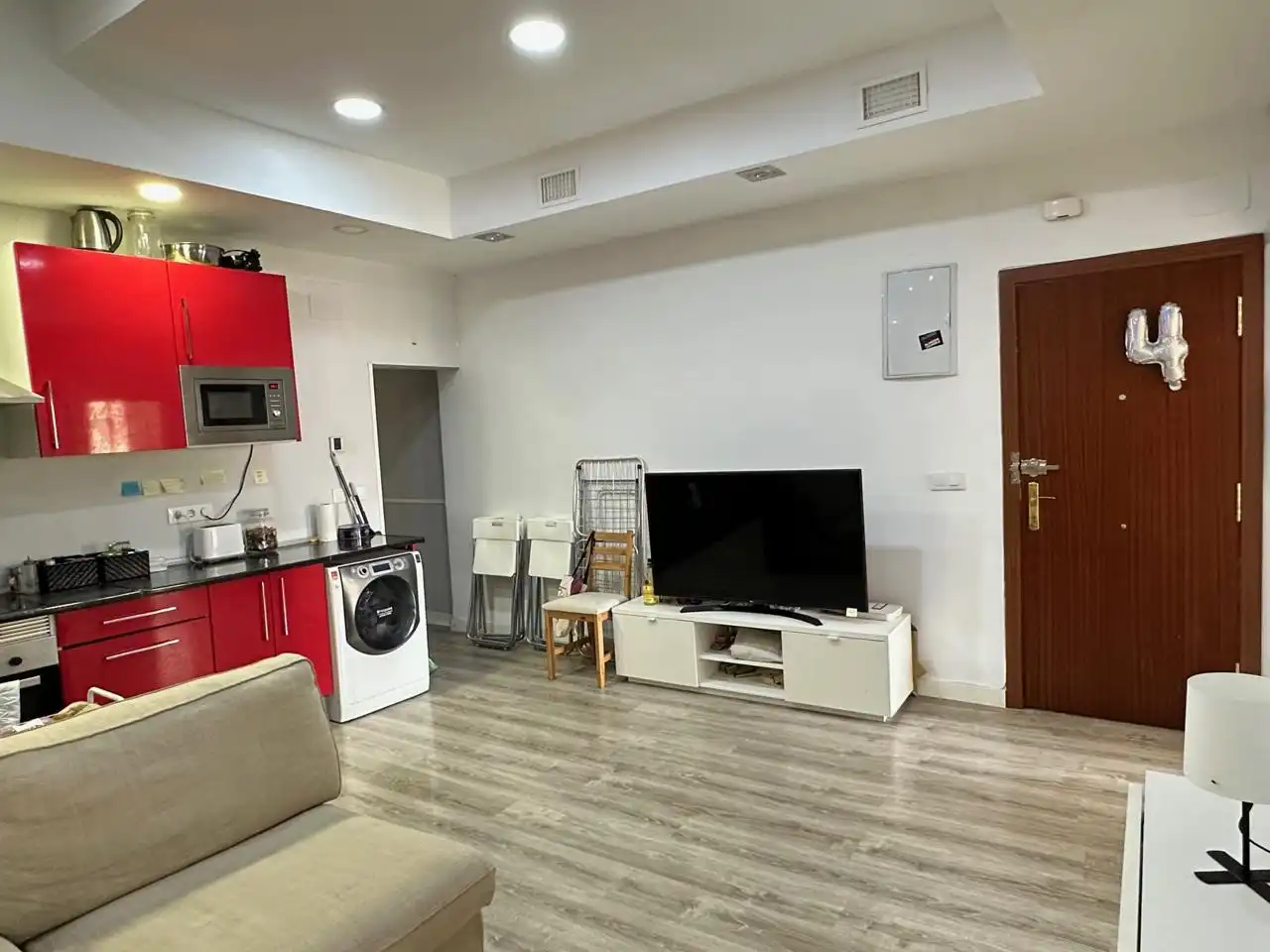 Wohnzimmer von Wohnung zur Miete in Madrid mit Klimaanlage, Möbliert und Balkon