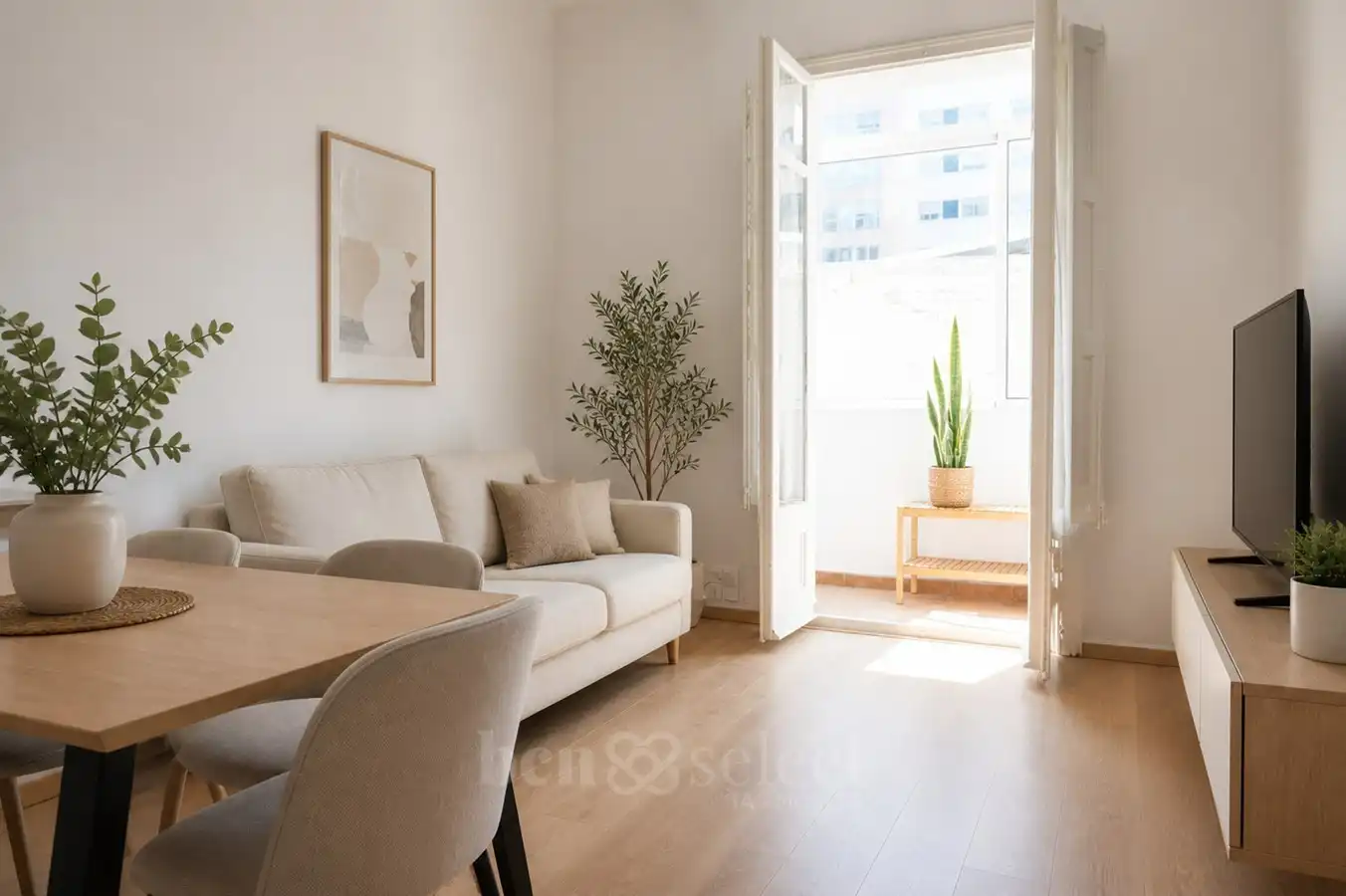 Wohnzimmer von Wohnung zum Verkauf in Barcelona mit Heizung, Parkett und Möbliert