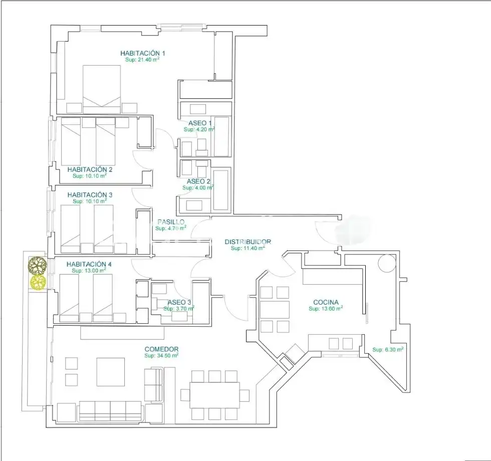Wohnung zum Verkauf in Madrid mit Klimaanlage, Heizung und Terrasse