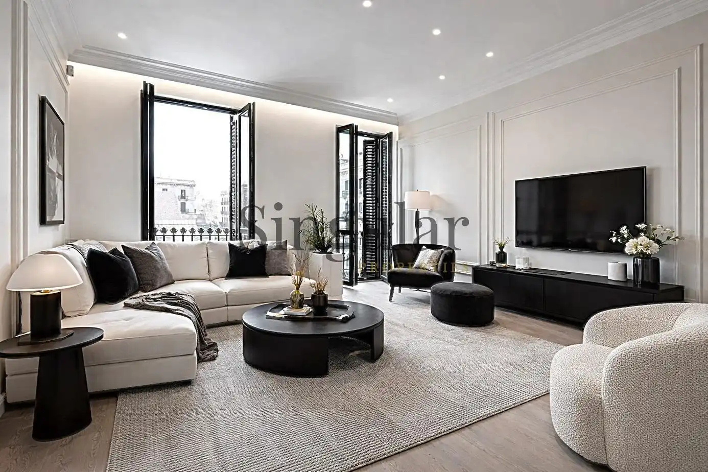 Sala de estar de Piso en venta en Barcelona con Aire acondicionado, Calefacción y Parquet
