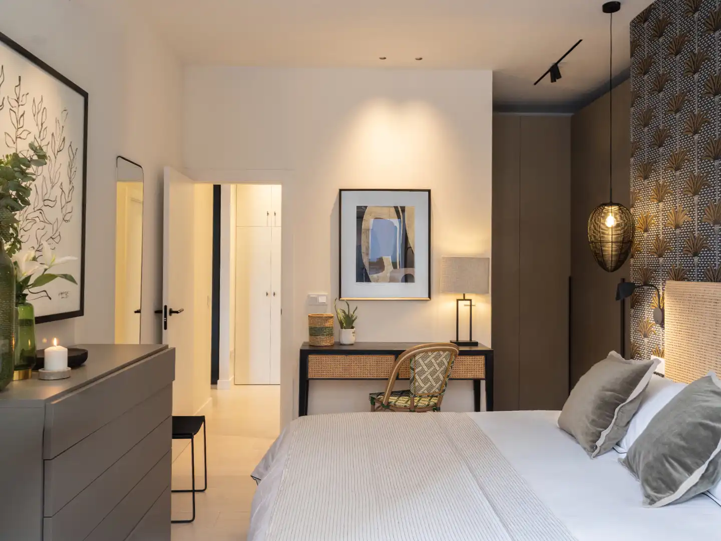 Habitación de Apartamento de alquiler en Málaga con Aire acondicionado y Amueblado