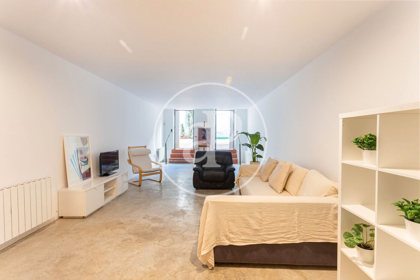 Living room of Flat to rent in  Barcelona Capital  with Heating, Private garden and Terrace