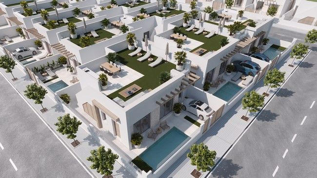 Vista exterior de Casa o chalet en venta en Torre-Pacheco con Aire acondicionado, Jardín privado y Piscina