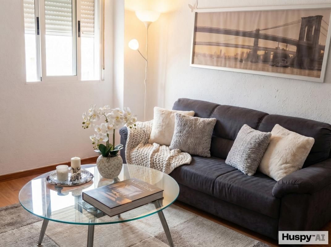 Living room of Attic for sale in  Valencia Capital  with Heating and Furnished