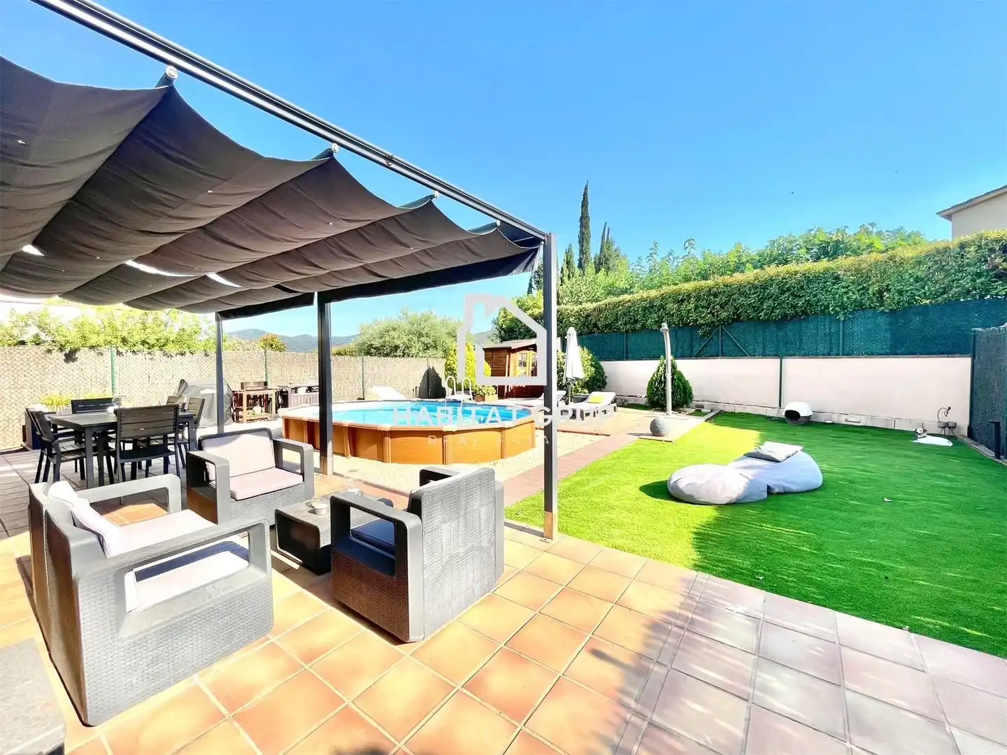 Terraza de Casa o chalet en venta en Medinyà con Aire acondicionado, Calefacción y Jardín privado