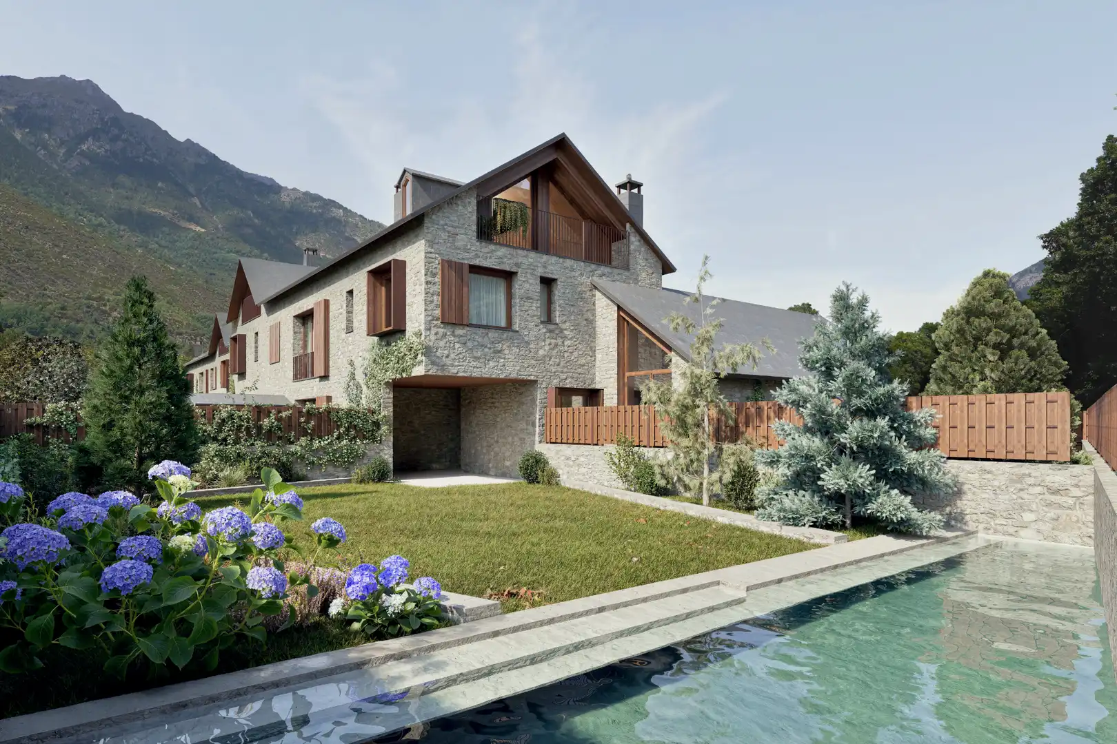 Vista exterior de Casa adosada en venta en Benasque con Aire acondicionado, Calefacción y Jardín privado