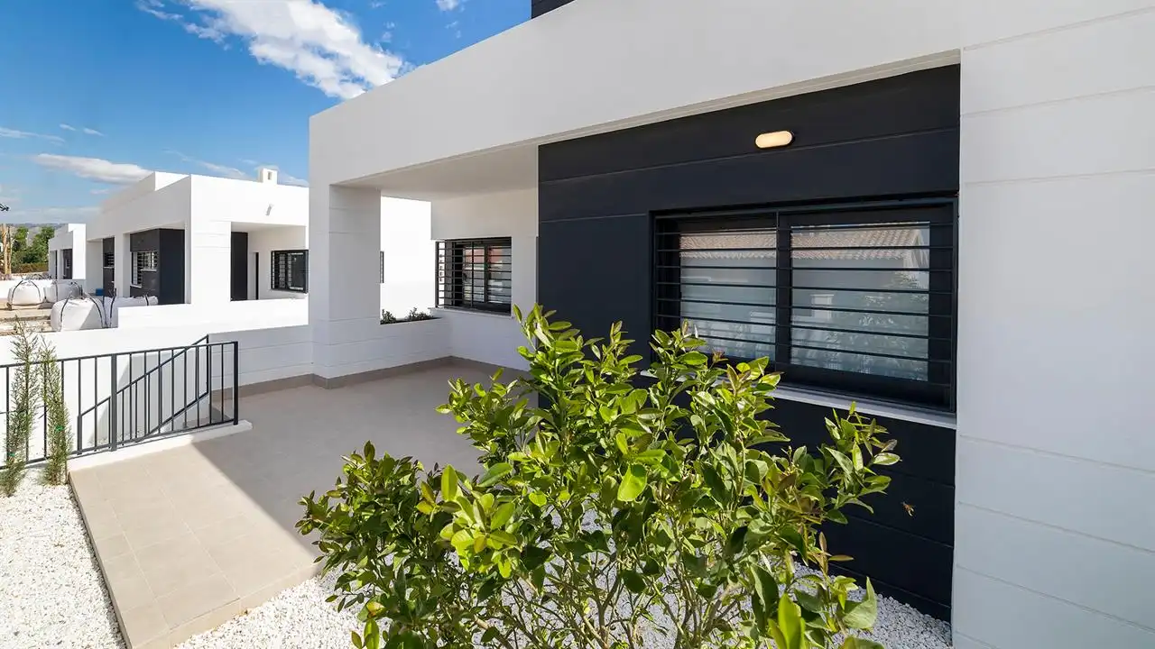 Exterior view of Detached homes for sale in Aspe  with Air Conditioner, Private garden and Swimming Pool