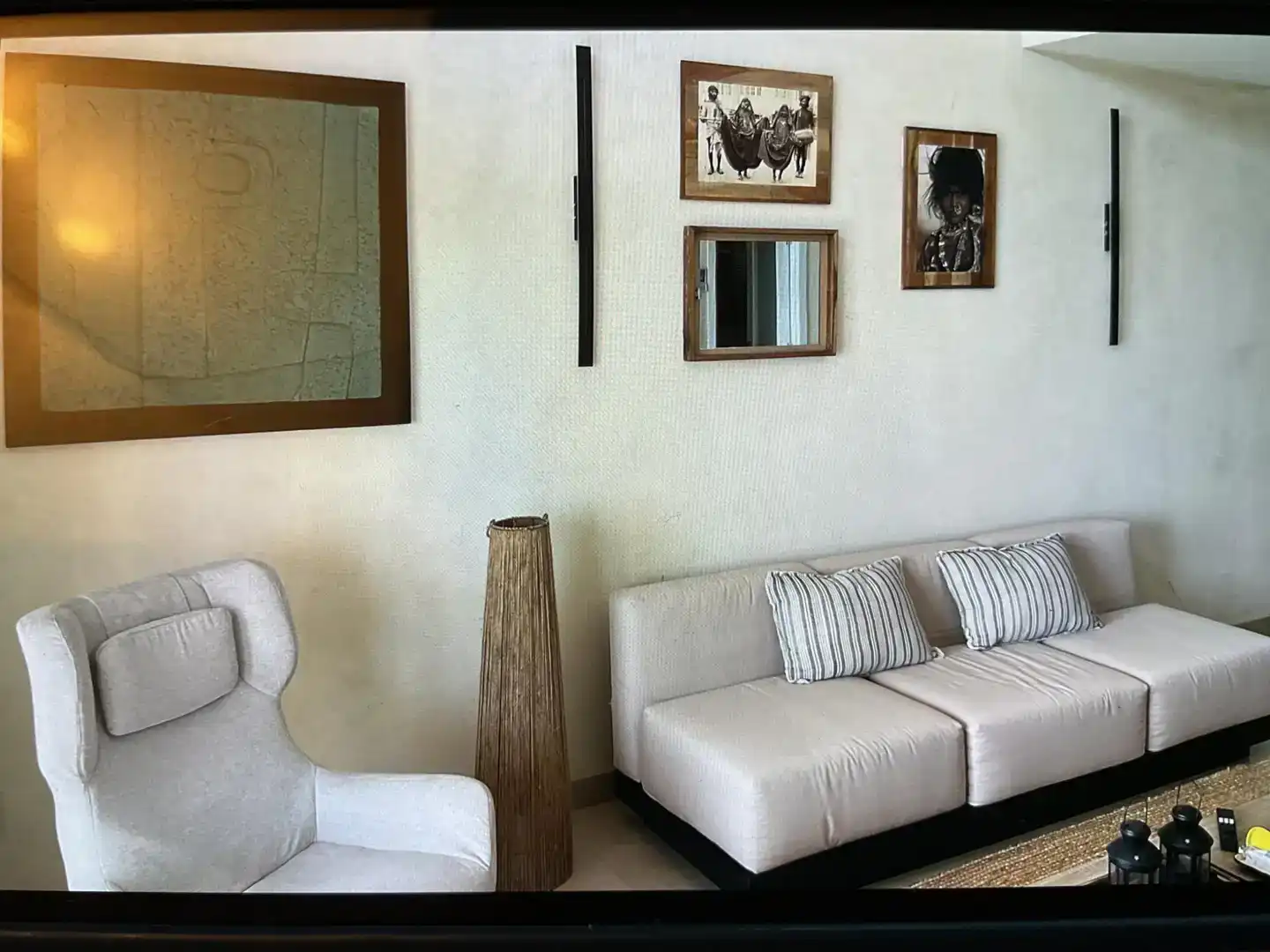 Sala d'estar de Dúplex de lloguer en Oropesa del Mar / Orpesa amb Aire condicionat, Jardí privat i Piscina