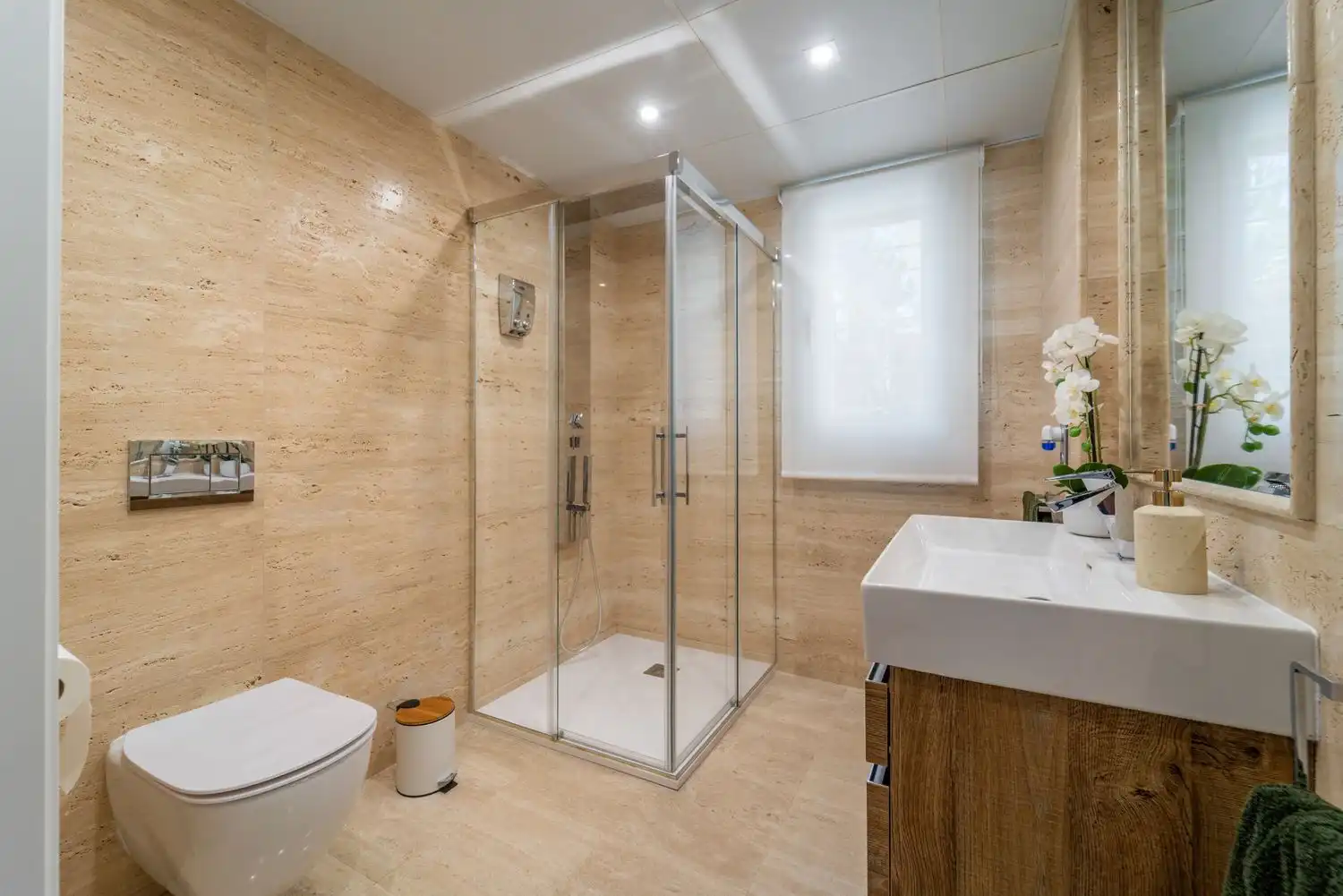 Badezimmer von Haus oder Chalet zur Miete in Alhaurín de la Torre mit Klimaanlage, Privatgarten und Terrasse