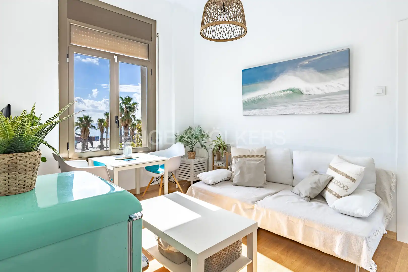Wohnzimmer von Wohnung zur Miete in Barcelona mit Heizung, Parkett und Möbliert