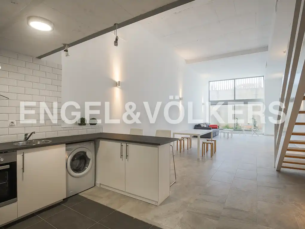 Küche von Loft zur Miete in Valencia mit Klimaanlage, Heizung und Privatgarten