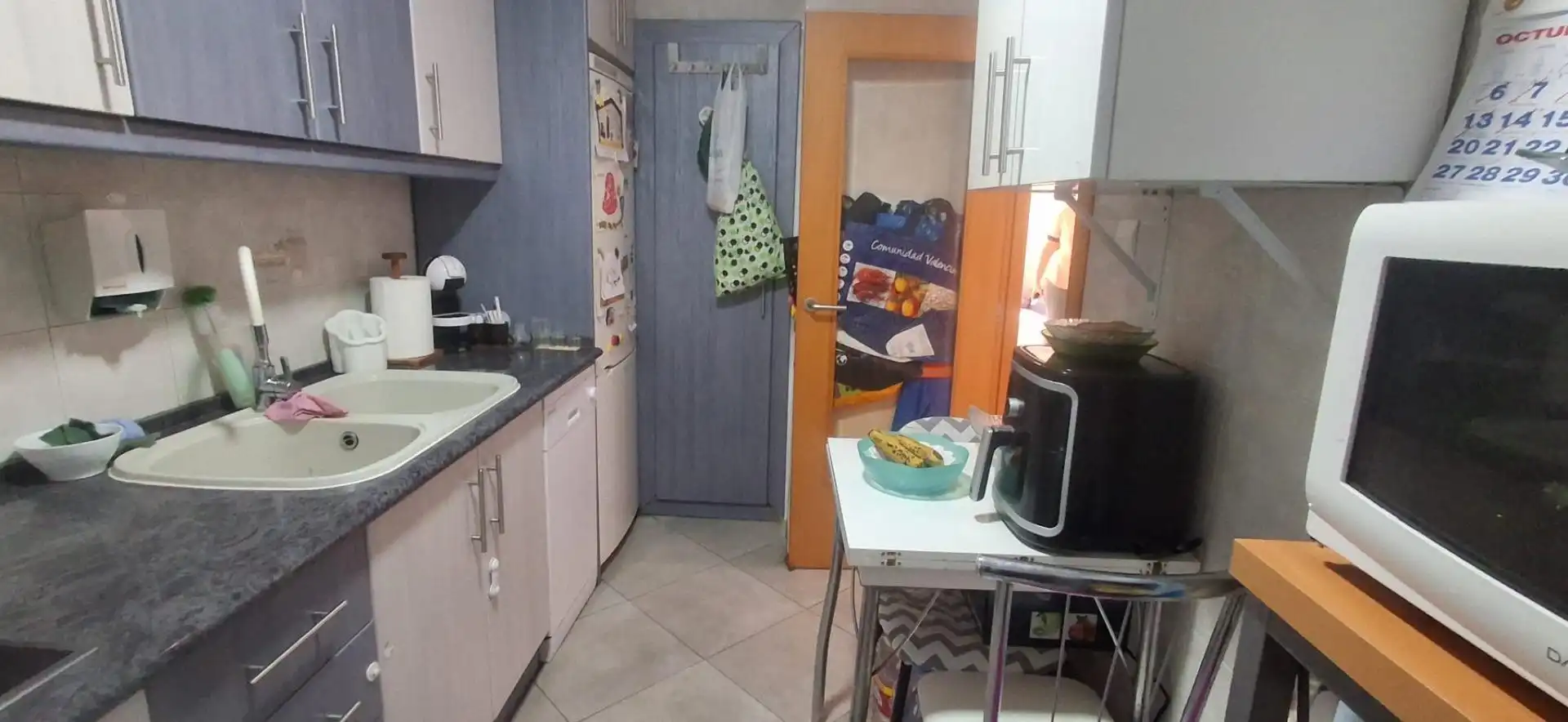 Kitchen of Flat for sale in Cullera  with Air Conditioner, Furnished and Balcony