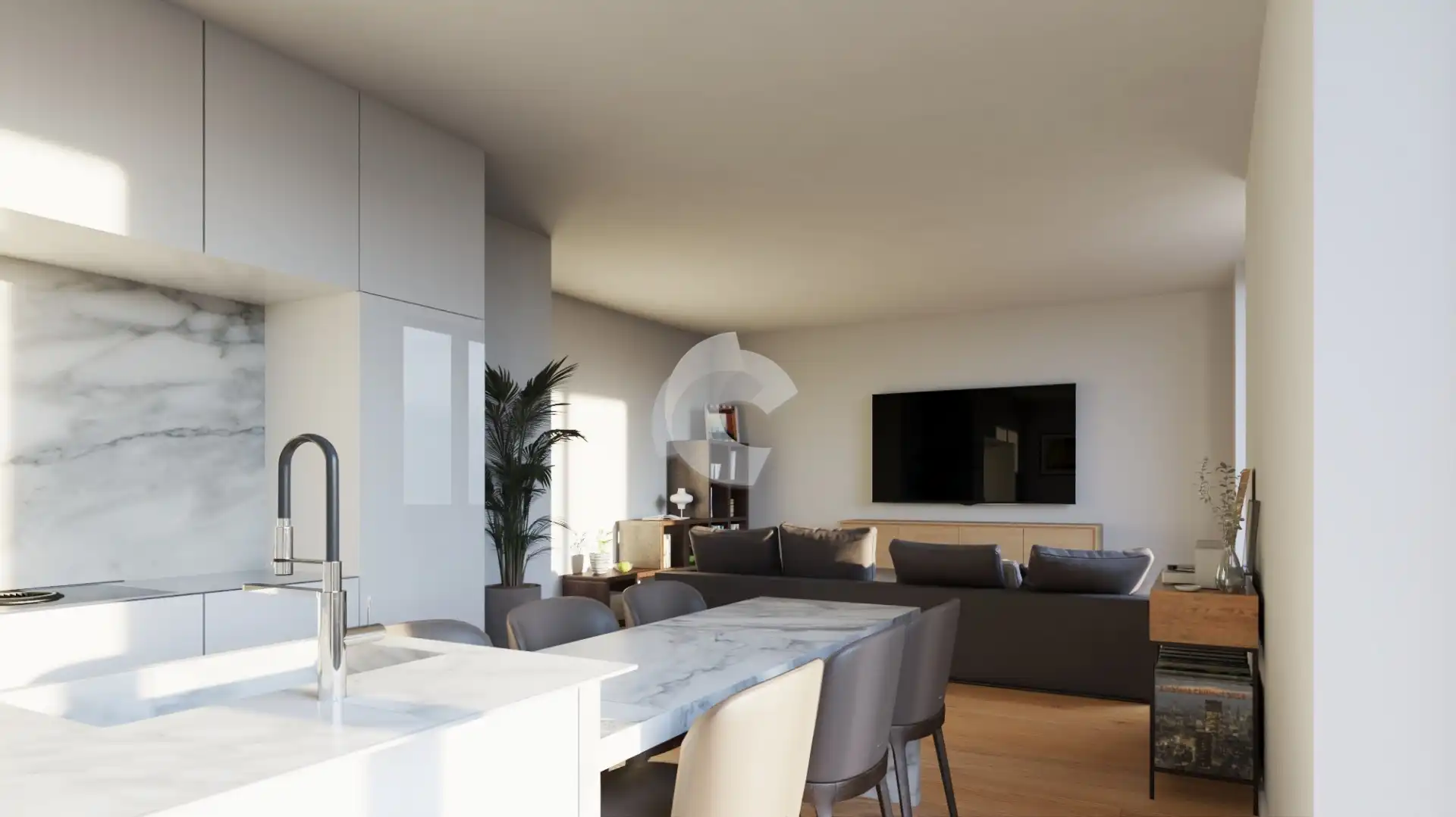 Sala d'estar de Casa adosada en venda en Miño amb Aire condicionat, Calefacció i Jardí privat
