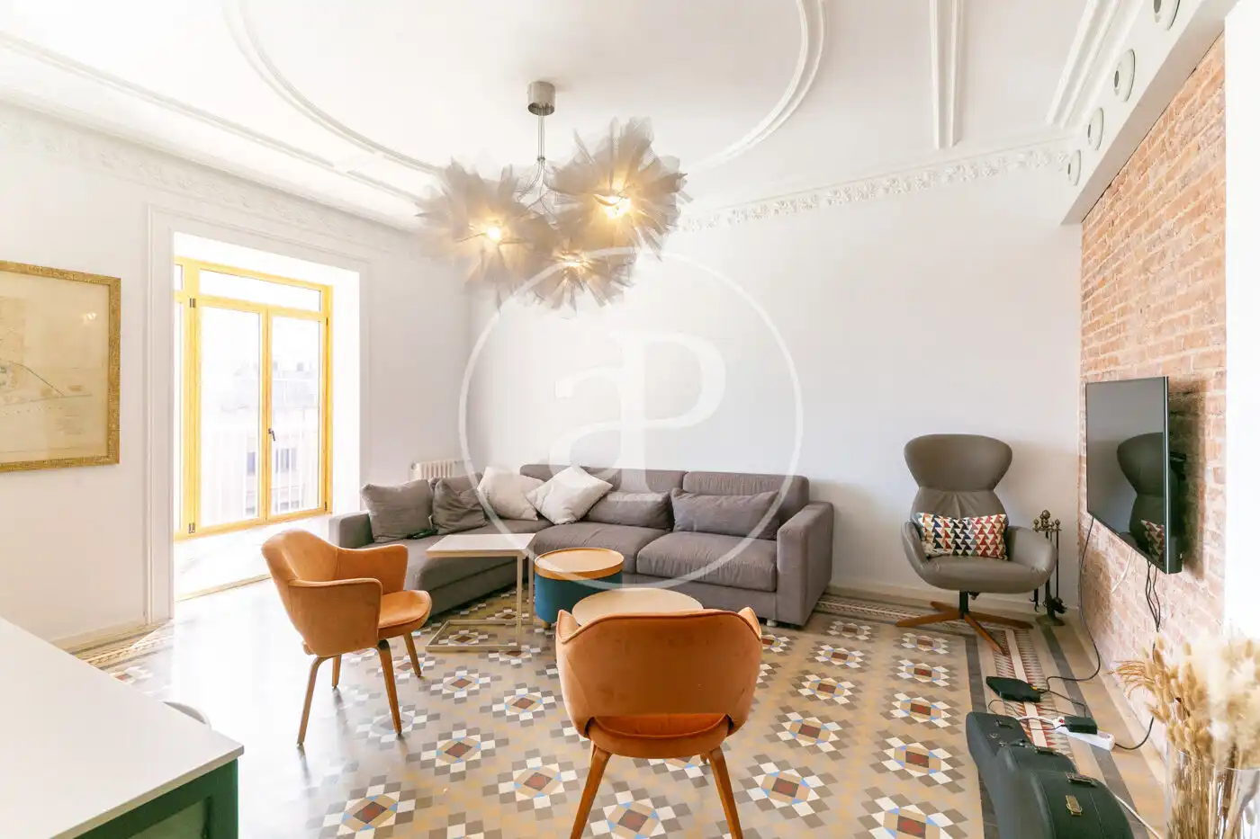 Sala de estar de Piso de alquiler en Barcelona con Aire acondicionado, Calefacción y Amueblado
